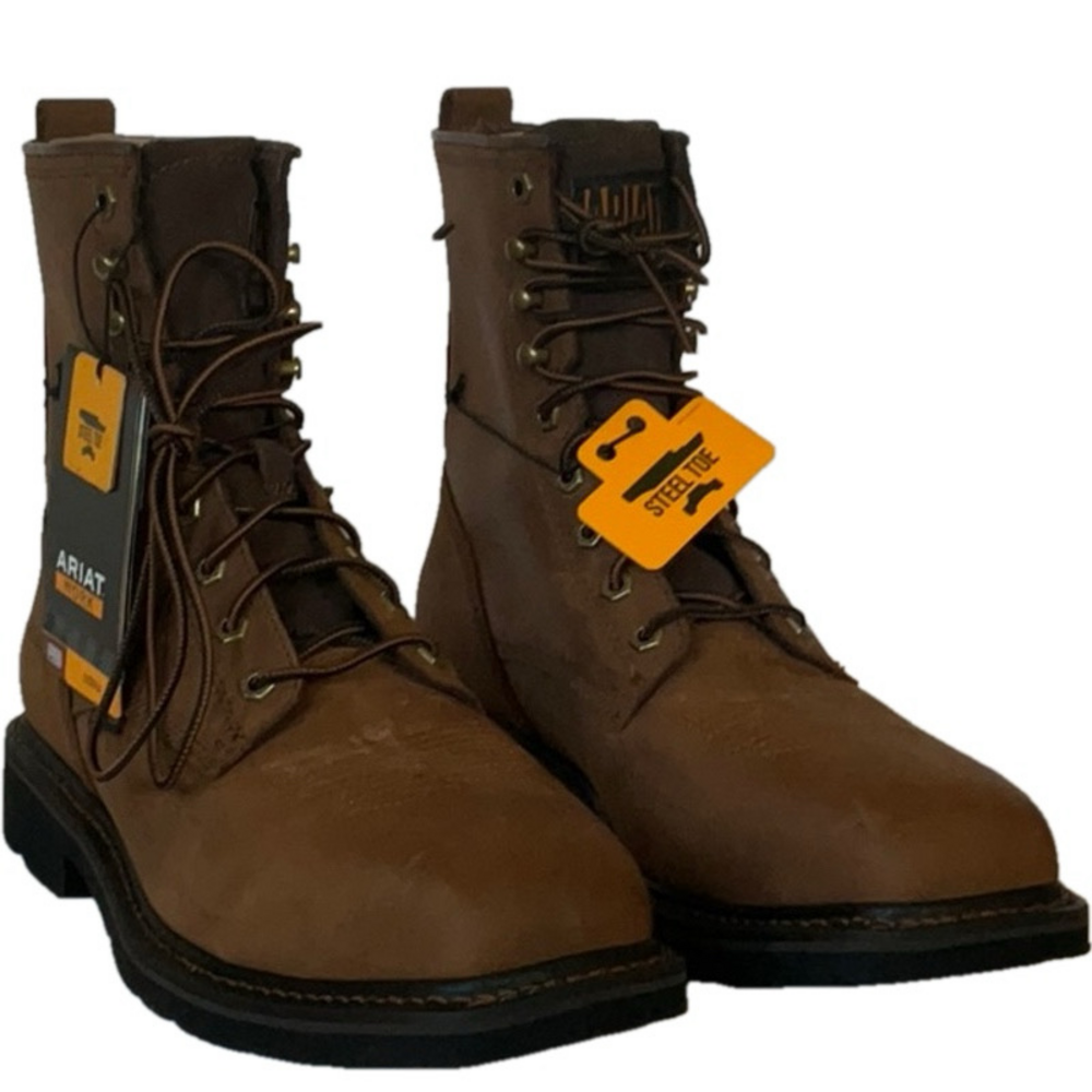 NEW ARIAT Men's Brown Leather Boots - Picture 1 of 5